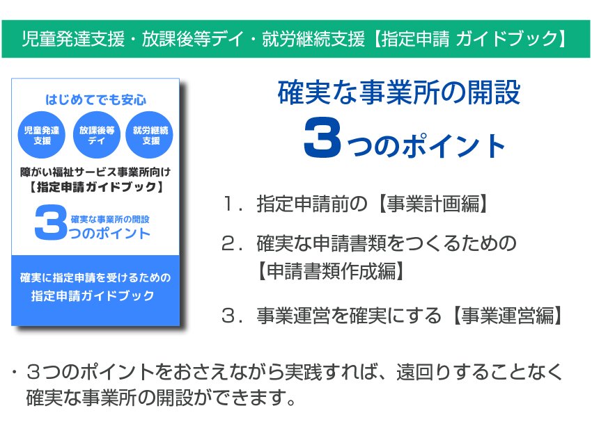 児童発達支援・放課後等デイ・就労継続支援 指定申請ガイド